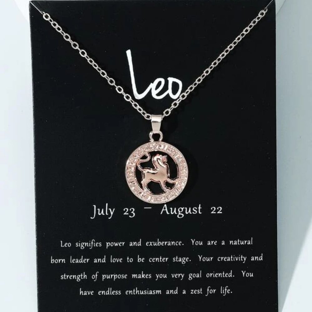 Leo Zodiac Rose Gold Necklace